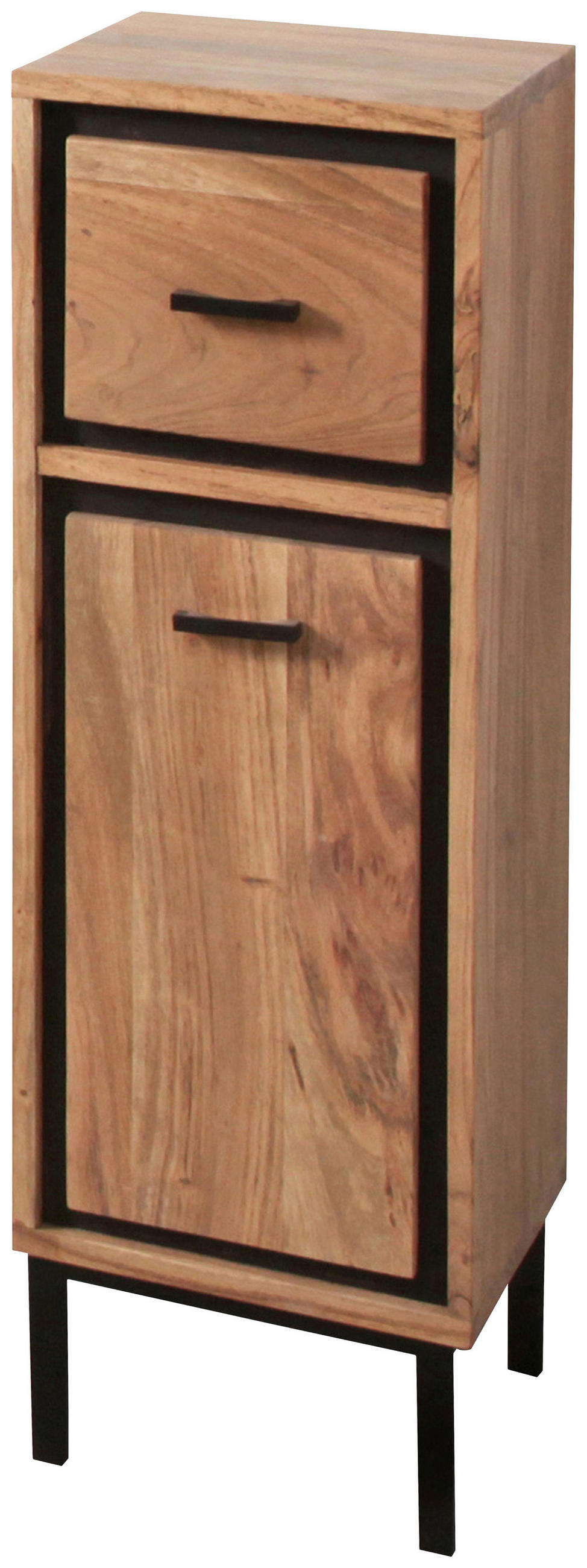 UNTERSCHRANK 30/90/32 cm   - Schwarz/Akaziefarben, KONVENTIONELL, Holz/Metall (30/90/32cm) - Landscape