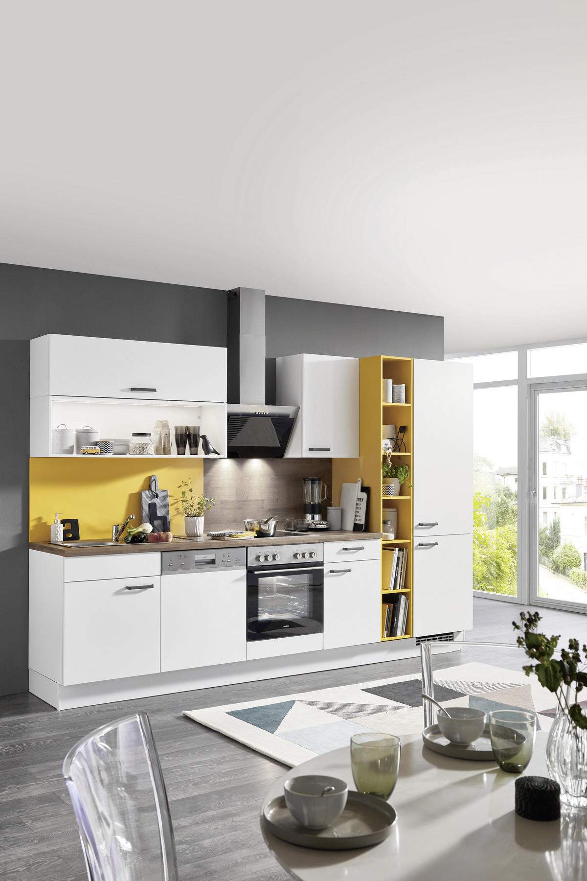 KUCHYNSKÁ LINKA SILVIO 320 - žltá/biela, Design, kompozitné drevo (320cm) - Celina