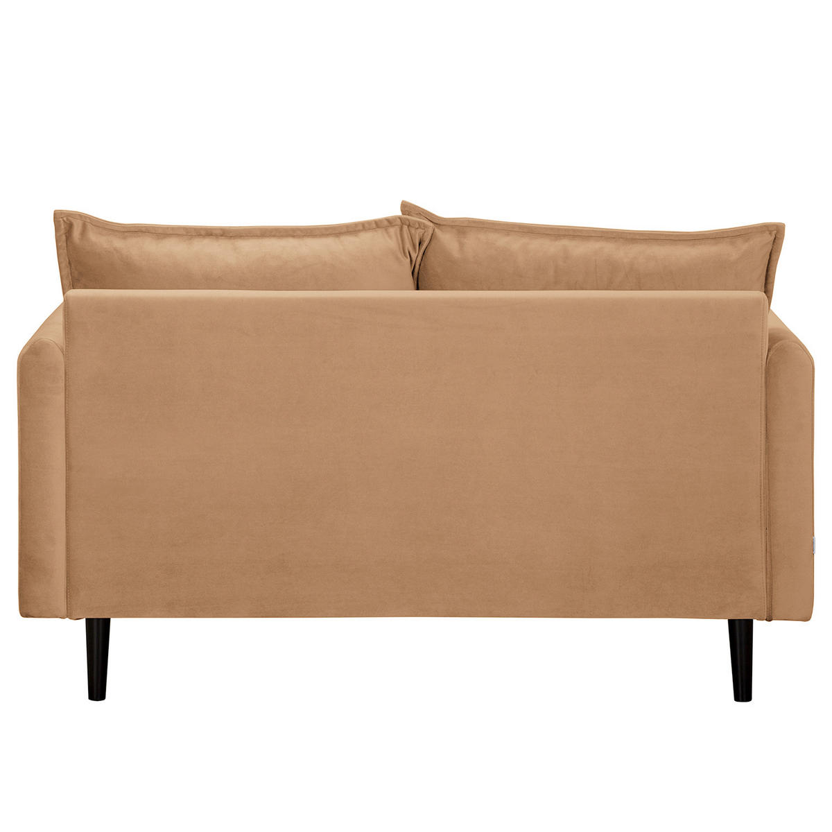 2-SITZER-SOFA JULI Samt Hellbraun  - Hellbraun/Schwarz, Design, Holz/Textil (138/86/100cm) - P & B
