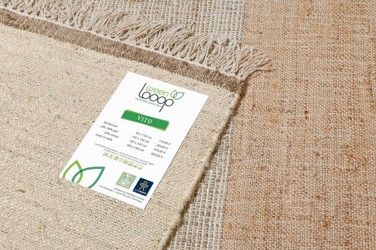 HANDWEBTEPPICH 160/230 cm Vito Braun, Creme, Graubraun  - Graubraun/Creme, Design, Textil (160/230cm)