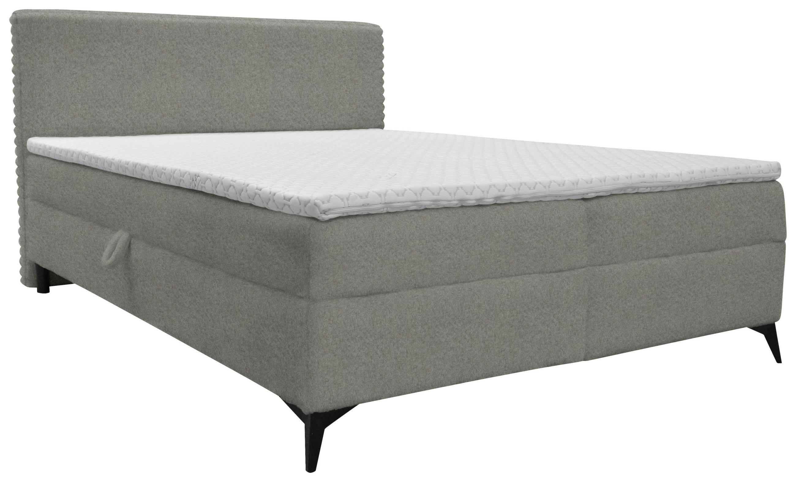 BOXBETT 160/200 cm  in Hellgrau  - Hellgrau/Schwarz, Design, Holz/Holzwerkstoff (160/200cm) - Xora