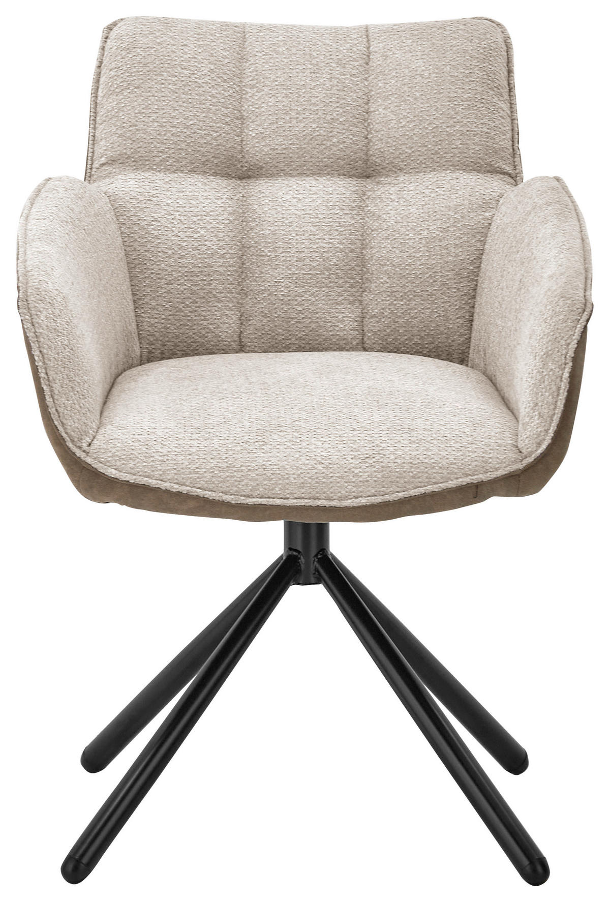 ARMLEHNSTUHL  in Eisen Chenille, Mikrofaser  - Taupe/Schwarz, Design, Textil/Metall (60/84/65cm) - SetOne by Musterring