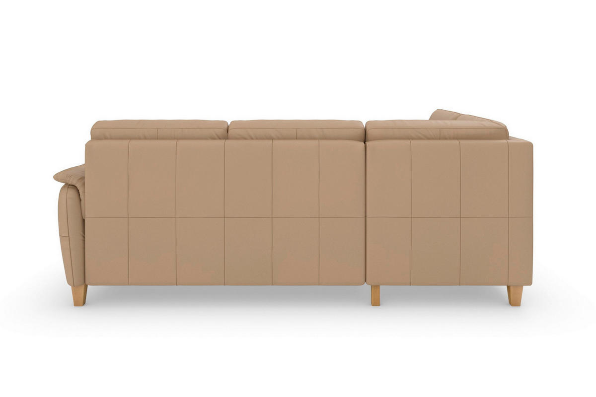 ROHOVÁ SEDAČKA, kůže, cappuccino - barvy dubu/cappuccino, Basics, dřevo/kůže (212/236cm) - Sit & More