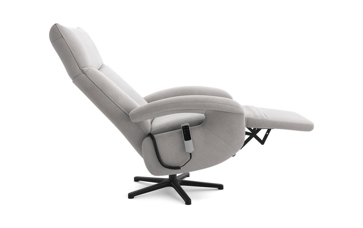 SESSEL in Flachgewebe Silberfarben  - Silberfarben/Schwarz, Konventionell, Textil/Metall (74/112/82cm) - Sit & More