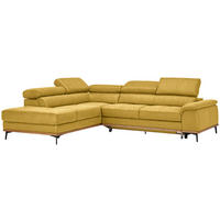 ECKSOFA Webstoff Gelb  - Gelb/Schwarz, Natur, Holz/Textil (226/282cm) - Novel
