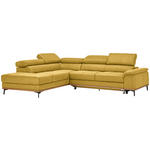ECKSOFA  in Webstoff Gelb  226/282 cm  - Gelb/Schwarz, Natur, Holz/Textil (226/282cm) - Novel