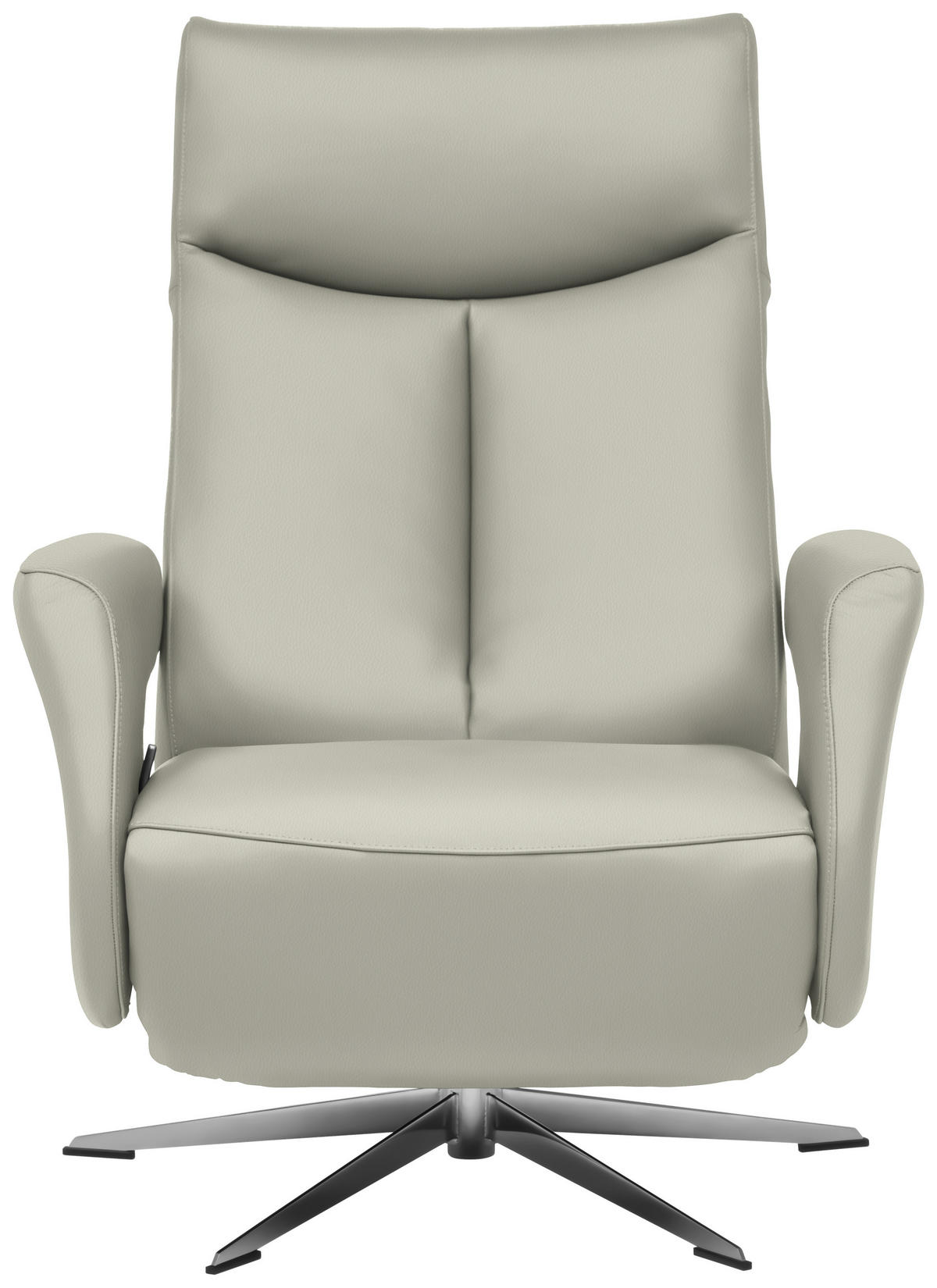 RELAXSESSEL in Leder Hellgrau  - Chromfarben/Hellgrau, Design, Leder/Metall (74/105/82cm) - Welnova