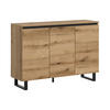 SIDEBOARD  120/84/36 cm  - Eiche dunkel/Schwarz, Design, Holzwerkstoff/Metall (120/84/36cm) - Livetastic