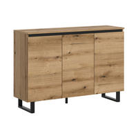 SIDEBOARD 120/84/36 cm  - mörk ek/svart, Design, metall/trämaterial (120/84/36cm) - Livetastic