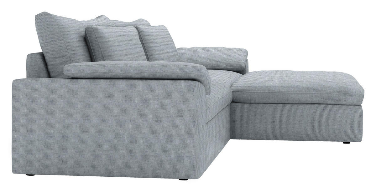 ECKSOFA  Chenille Hellgrau  - Hellgrau/Schwarz, Modern, Kunststoff/Textil (306/198cm) - Carryhome