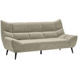 3-SITZER-SOFA Mikrofaser Creme  - Creme/Schwarz, Design, Textil/Metall (224/106/101cm) - Xora