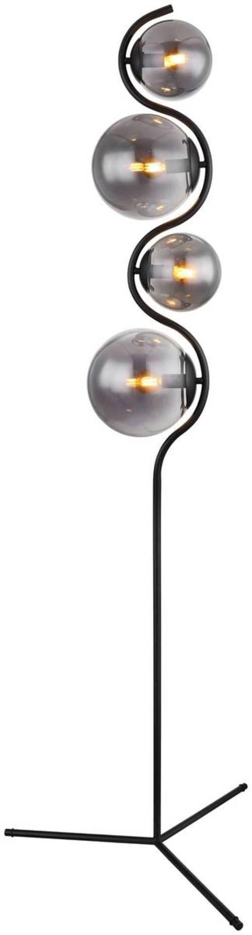 GOLVLAMPA Porry 66/160 cm    - svart, Design, metall/glas (66/160cm) - Globo