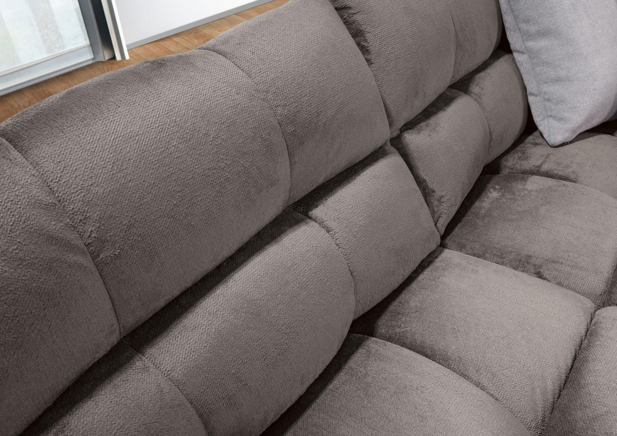 ECKSOFA Grau Flachgewebe  - Schwarz/Grau, MODERN, Kunststoff/Textil (235/275cm) - Landscape