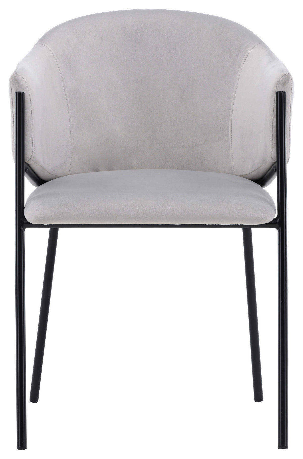 STOLSET 2 styck stål sammet  - ljusgrå/svart, Design, metall/textil (54/80/62cm) - Livetastic