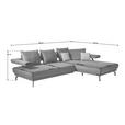ECKSOFA  in Mikrofaser Creme  305/224 cm  - Creme/Schwarz, Design, Textil/Metall (305/224cm) - Dieter Knoll