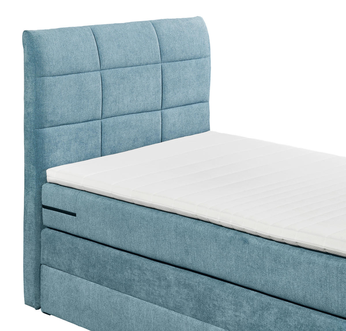 POSTEL BOXSPRING, 100/200 cm, modrá - modrá, Basics, kompozitní dřevo/textil (100/200cm) - MID.YOU