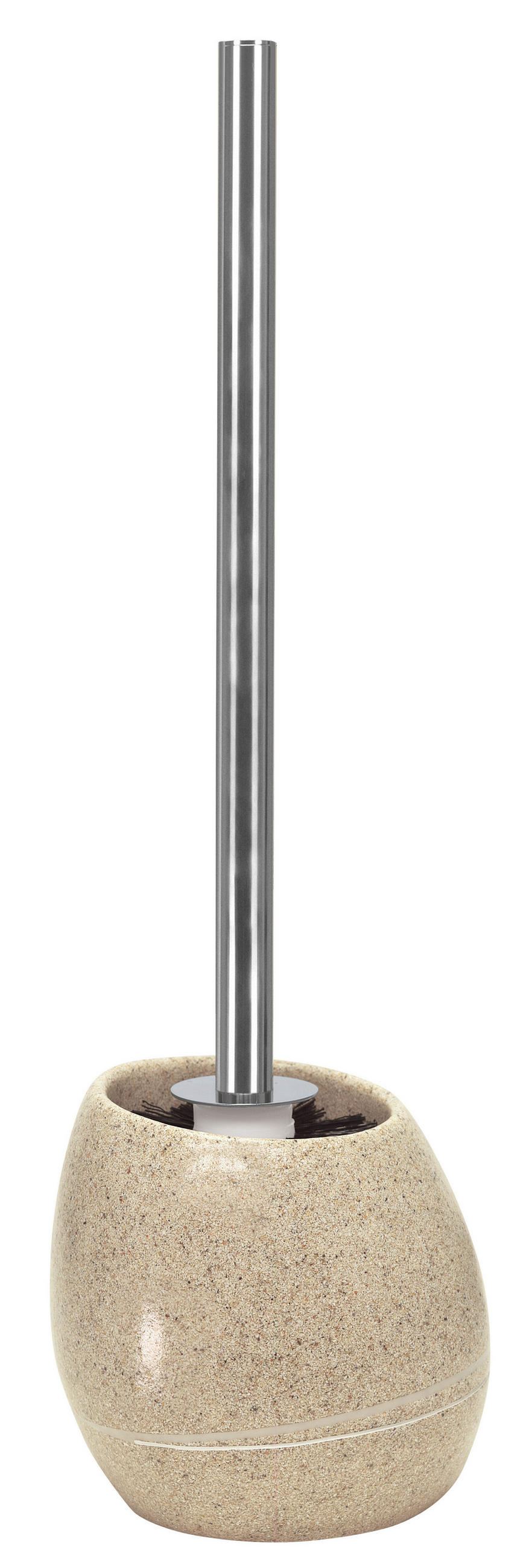 WC SADA - ŠTĚTKA A DRŽÁK - pískové barvy/barvy hliníku, Basics, plast (12,5/39cm) - Kleine Wolke