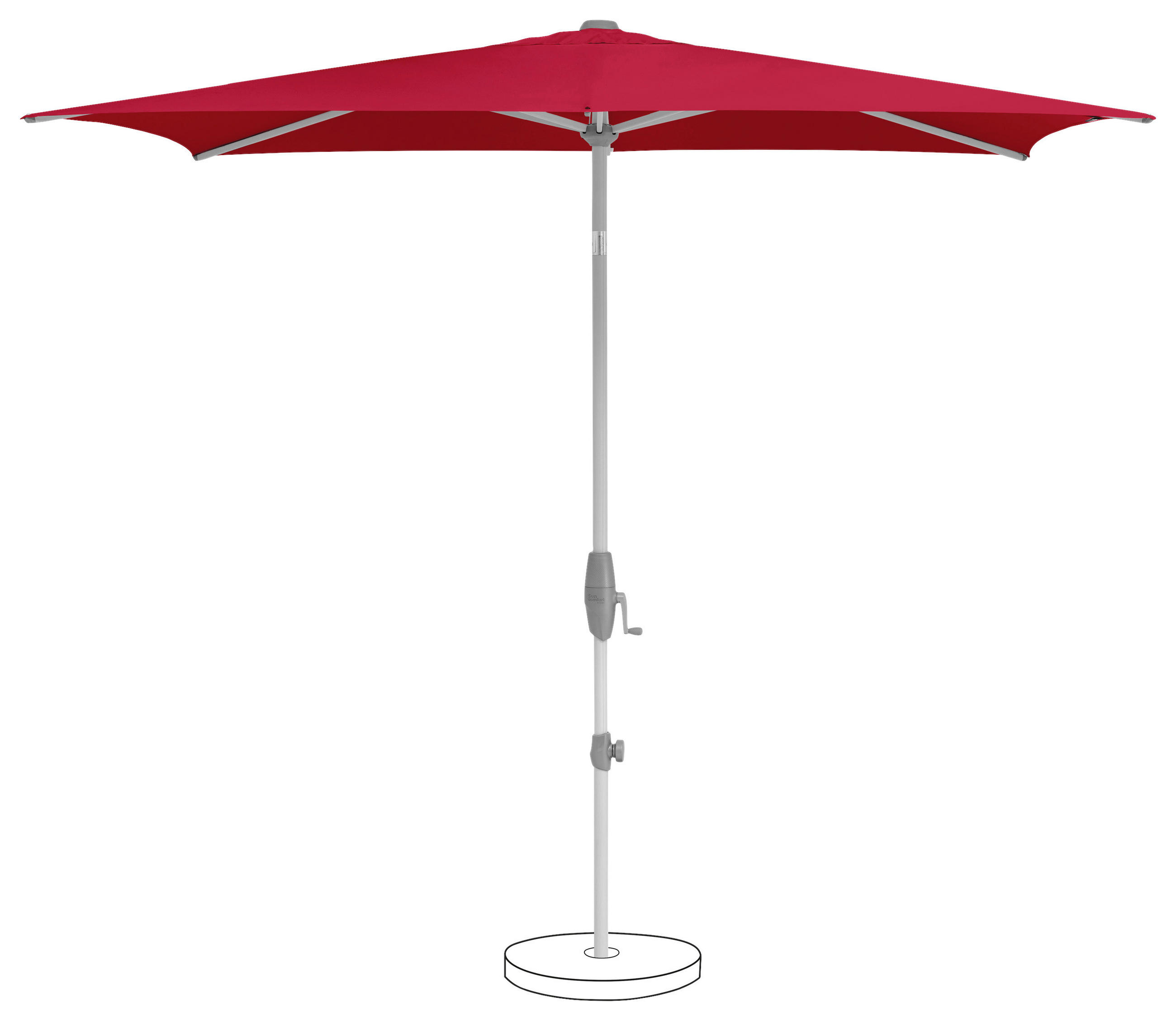 SONNENSCHIRM Rot  - Silberfarben/Rot, KONVENTIONELL, Textil/Metall (250/200cm) - Suncomfort by Glatz
