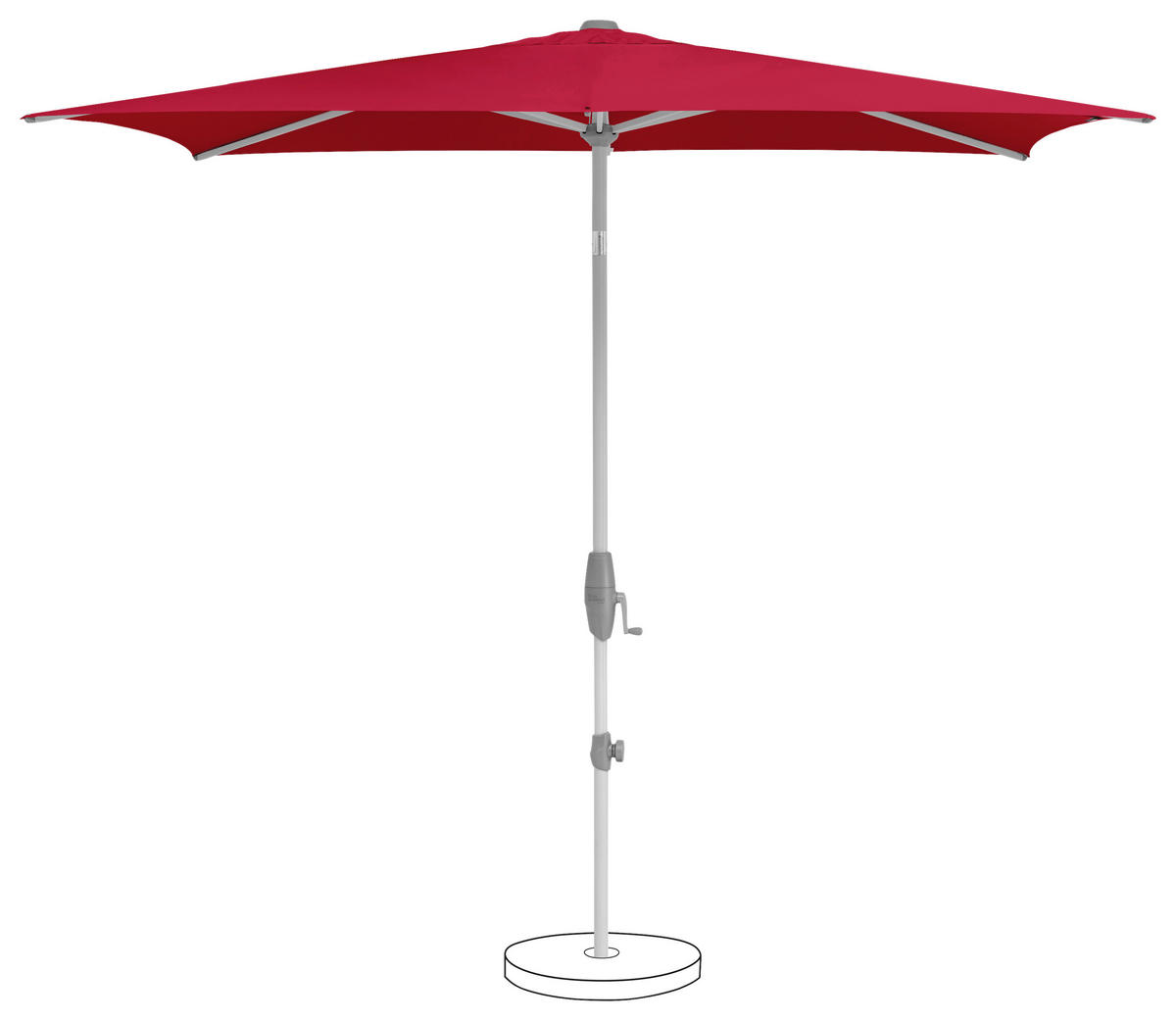 SONNENSCHIRM Rot  - Silberfarben/Rot, KONVENTIONELL, Textil/Metall (250/200cm) - Suncomfort by Glatz