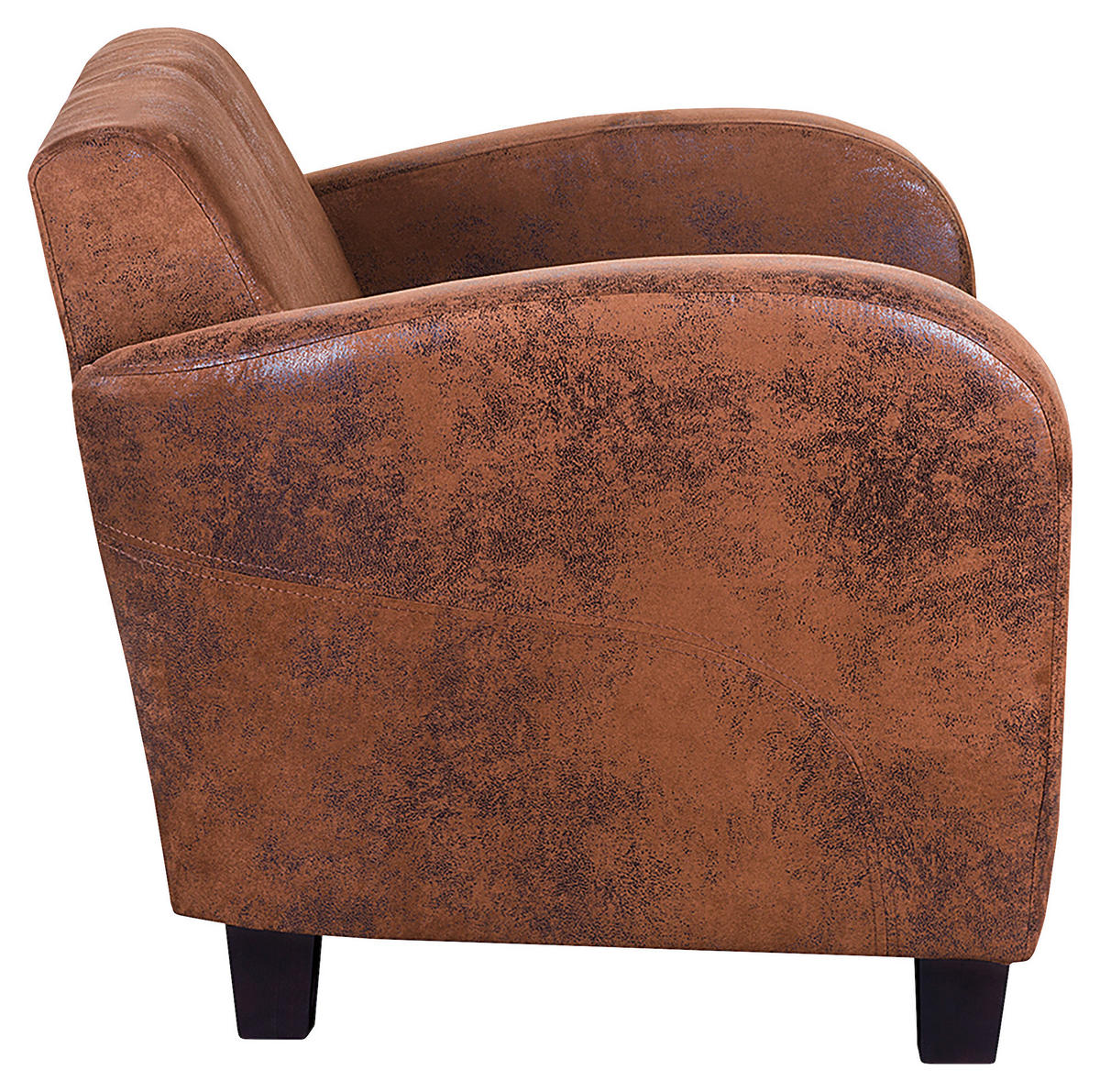 2-SITZER-SOFA in Lederlook Braun  - Dunkelbraun/Braun, Design, Textil (152/80/89cm) - Livetastic