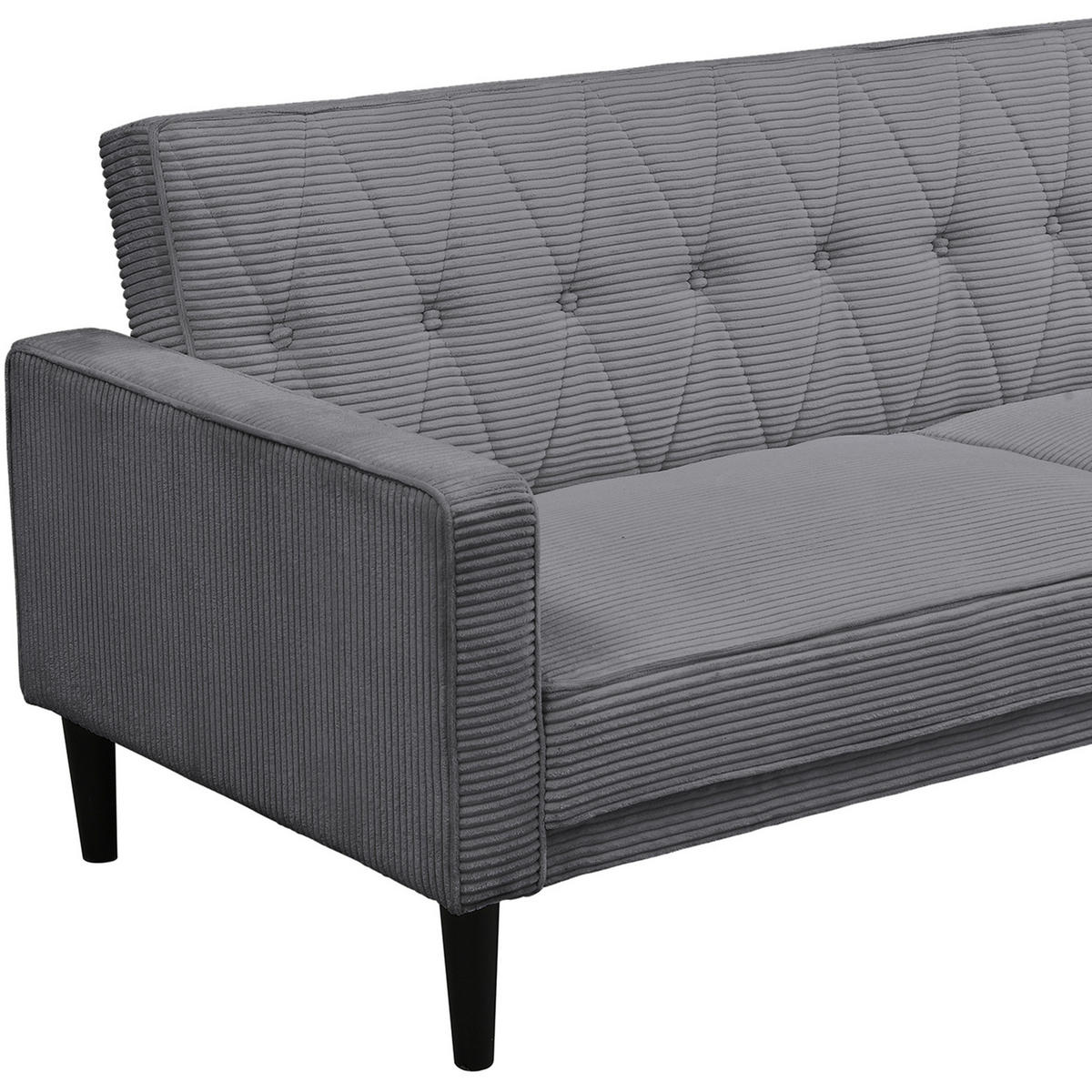 SCHLAFSOFA Cord Grau  - Braun/Grau, Basics, Holz/Textil (213/81/86cm) - Livetastic
