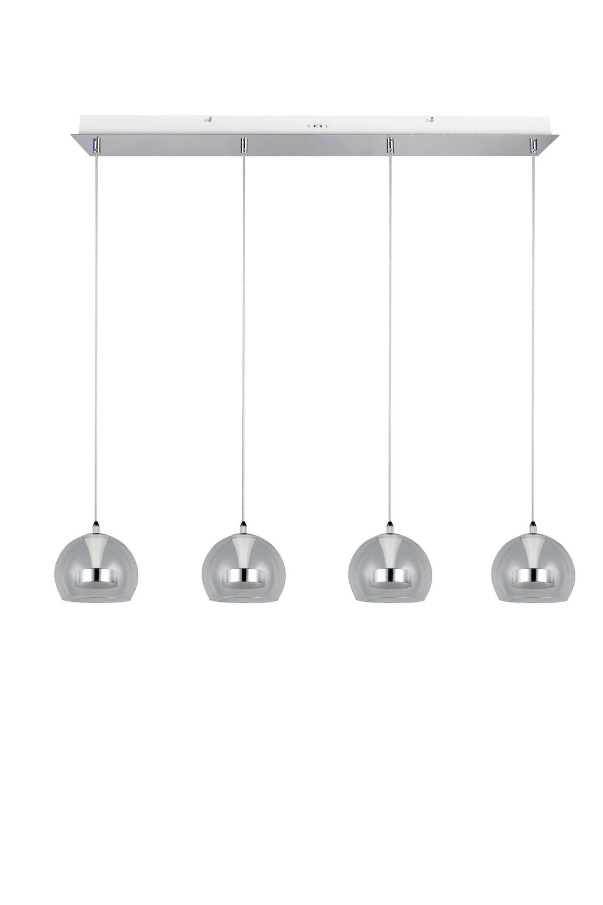 ZÁVESNÉ LED SVIETIDLO,   - priehľadné/chrómová, Basics, kov/sklo (97/150/16cm)