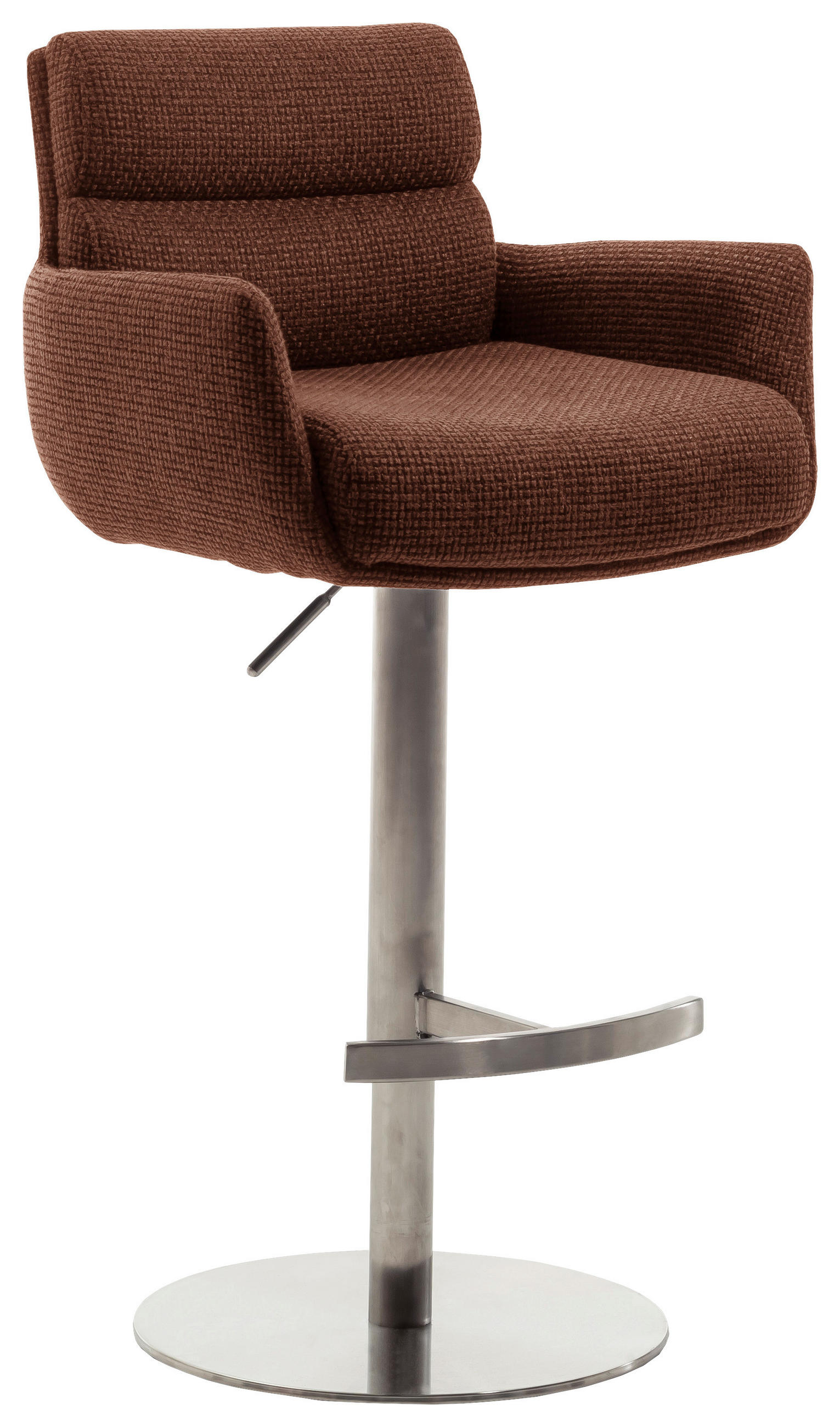BARHOCKER Webstoff Edelstahlfarben, Rostfarben Edelstahl Stoffauswahl, Typenauswahl, Sitzfläche 360° drehbar, Gestellauswahl  - Edelstahlfarben/Rostfarben, Design, Textil/Metall (54/84/52cm) - Dieter Knoll