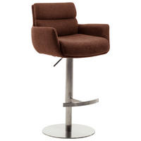 BARHOCKER Webstoff Edelstahlfarben, Rostfarben Edelstahl Stoffauswahl, Typenauswahl, Sitzfläche 360° drehbar, Gestellauswahl  - Edelstahlfarben/Rostfarben, Design, Textil/Metall (54/84/52cm) - Dieter Knoll