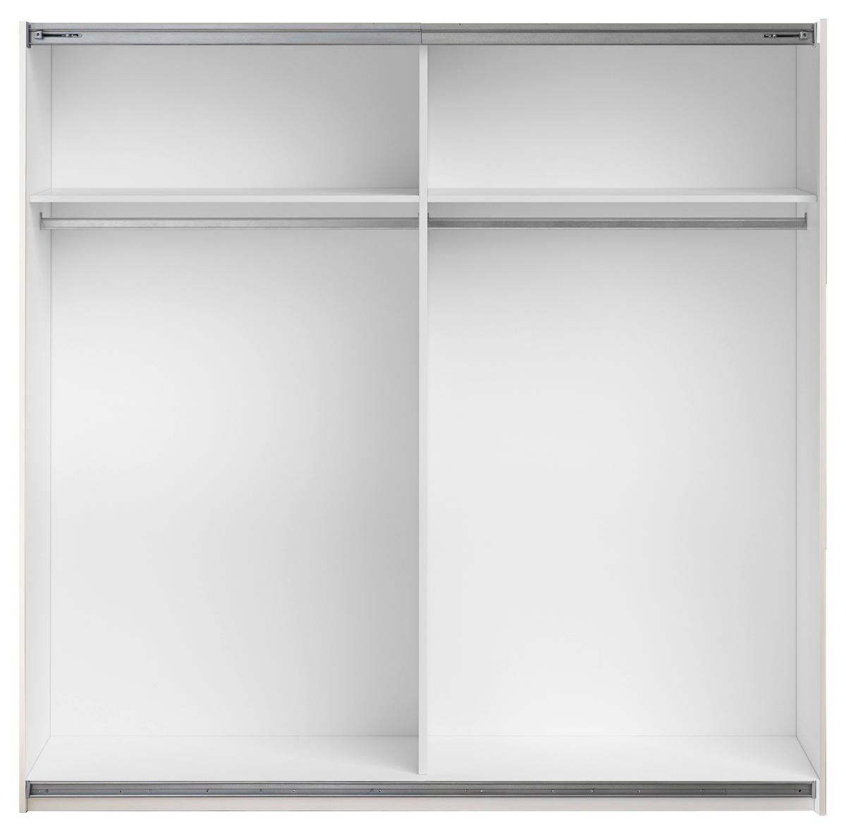 SCHWEBETÜRENSCHRANK in Weiss  - Weiss/Alufarben, Modern, Holzwerkstoff/Metall (208,2/205/57,4cm) - MID.YOU