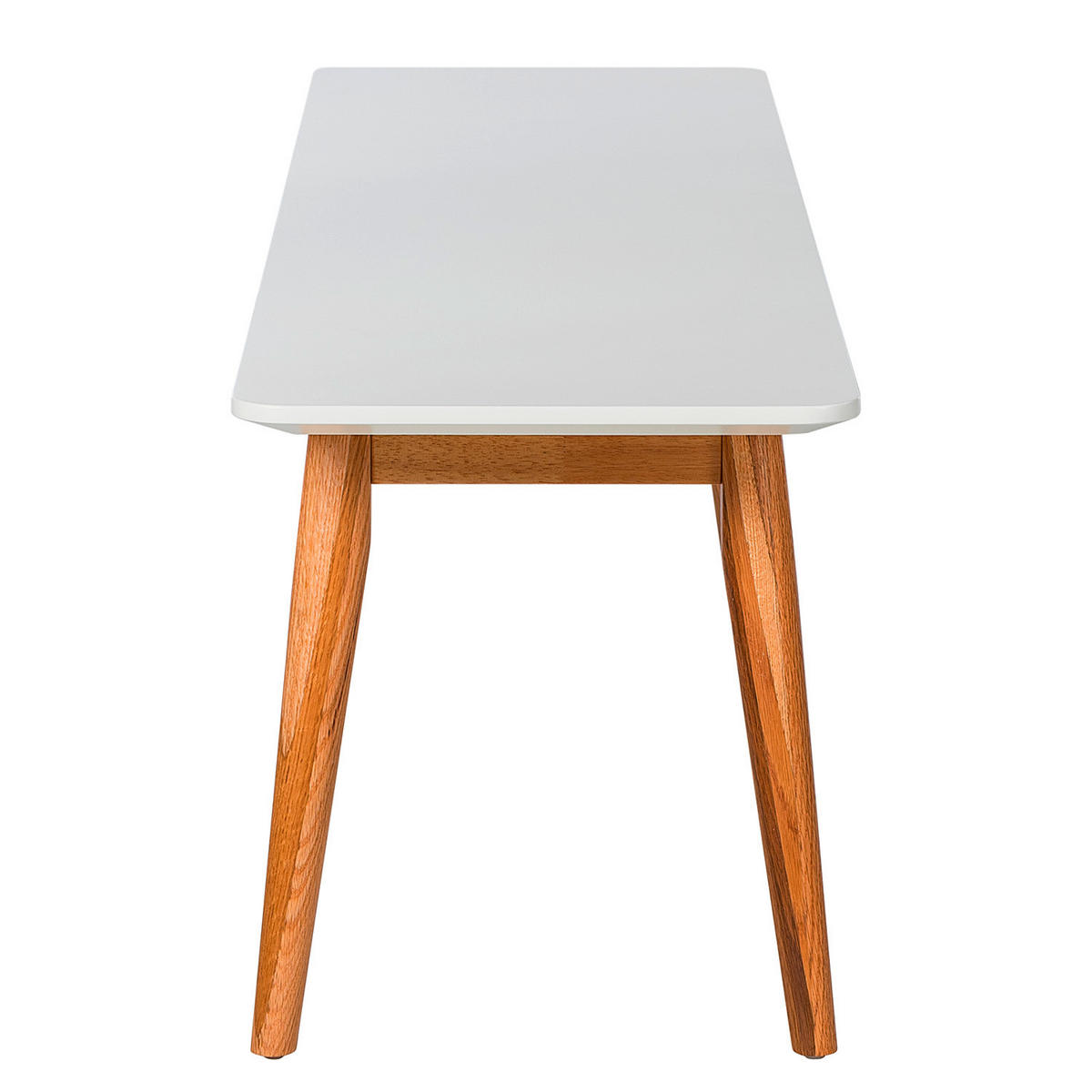 SITZBANK 160/46/40 cm Weiß, Eichefarben Eiche massiv  - Eichefarben/Weiß, MODERN, Holz (160/46/40cm) - home24