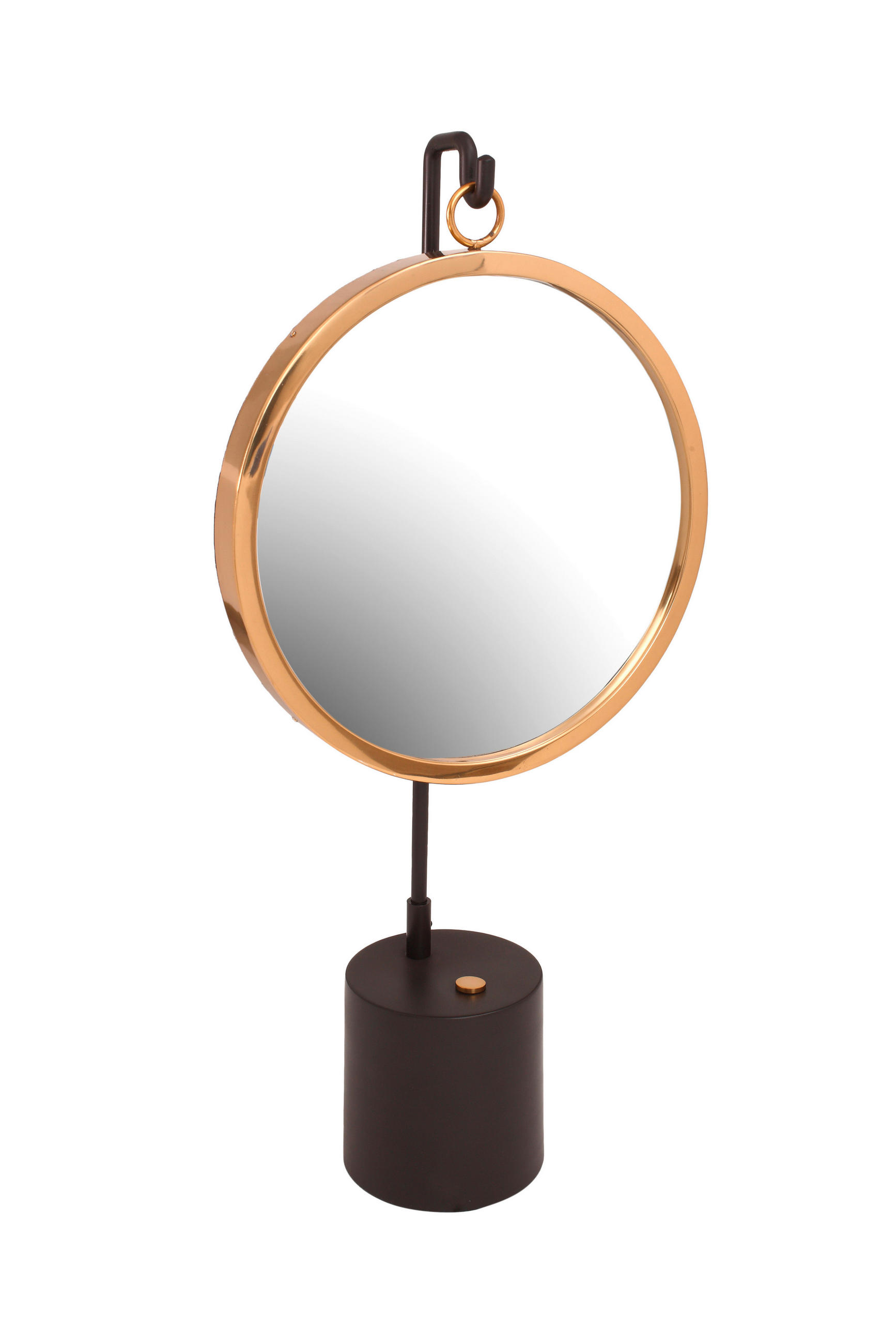 KOSMETIKSPIEGEL - Goldfarben/Schwarz, Design, Glas/Metall (30/65/13cm)