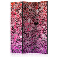 SKÄRMVÄGG  i trä, textil  pink, violett  - pink/violett, Basics, trä/textil (135/172/3cm) - artgeist