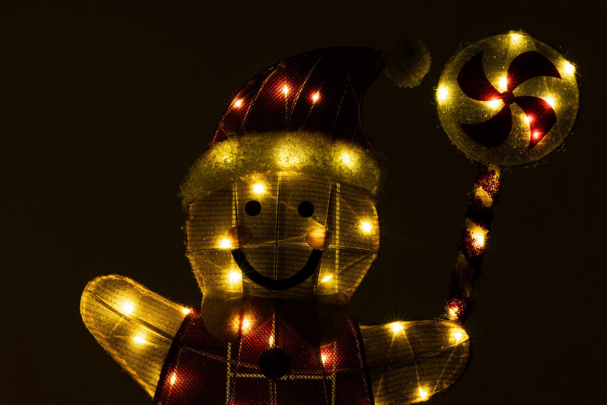 LED-DEKOLEUCHTE  - Rot/Goldfarben, LIFESTYLE, Textil/Metall - X-Mas