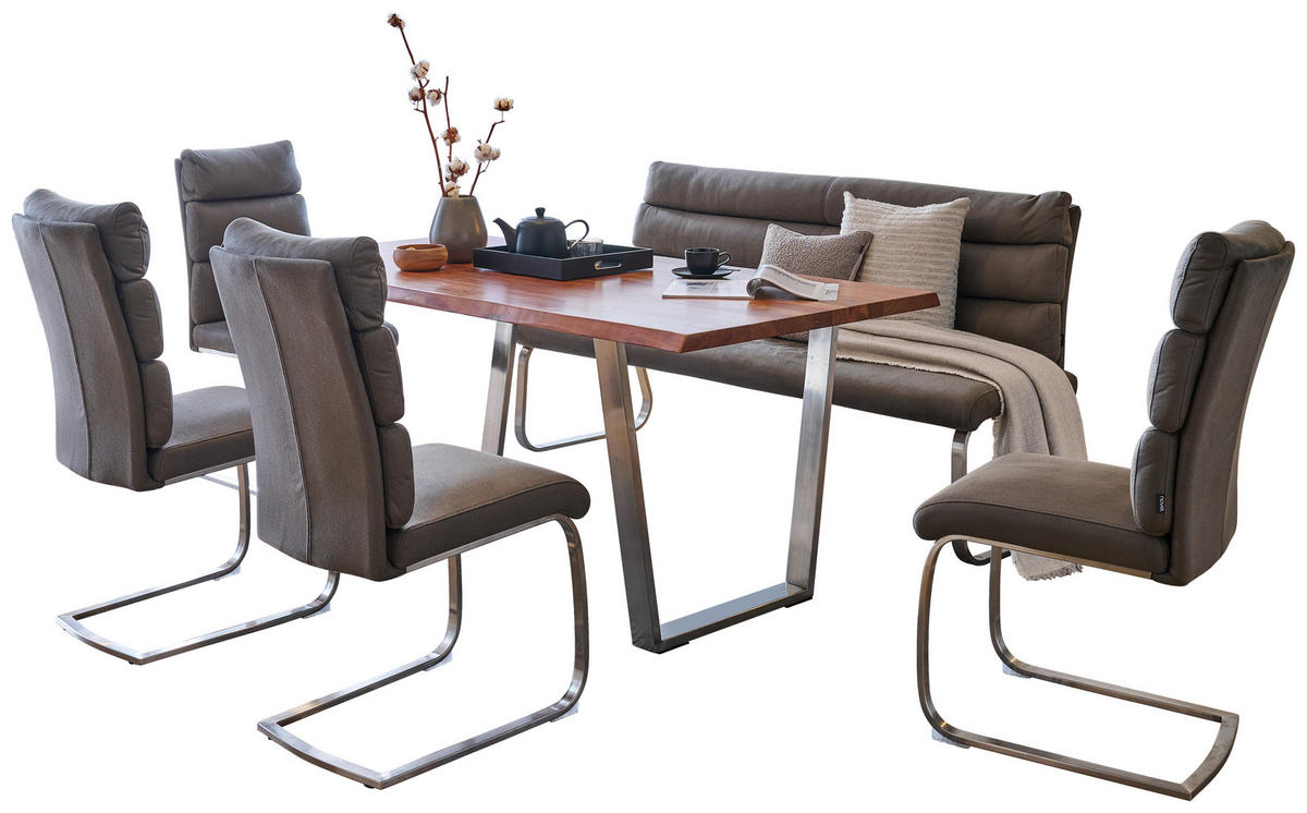 TISCHGESTELL Edelstahlfarben  - Edelstahlfarben, Design, Metall (78/7,5/72cm) - Valdera