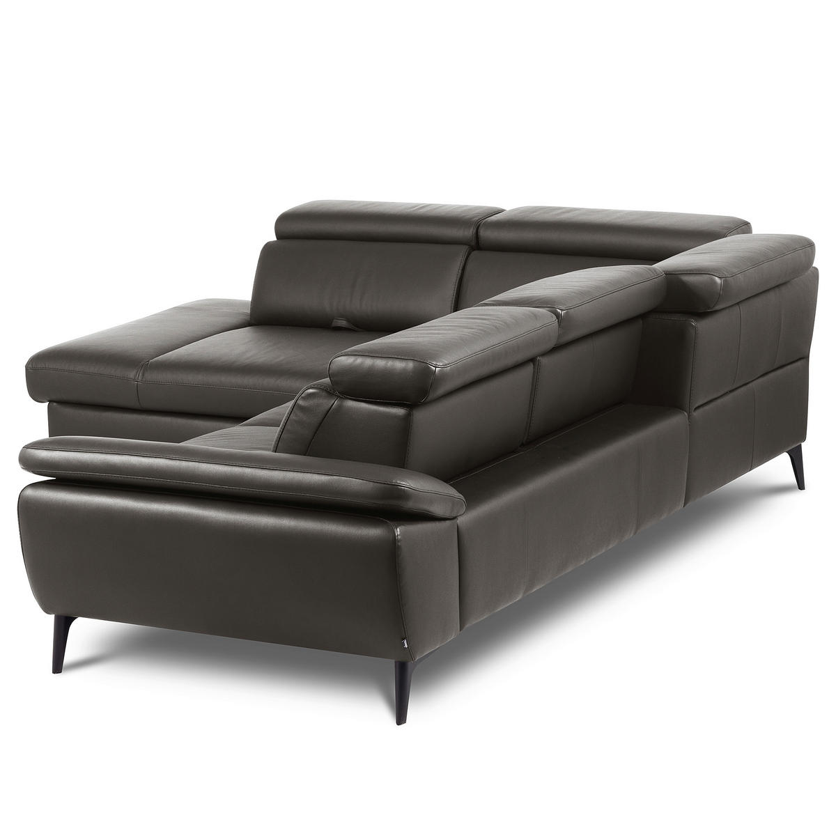 ECKSOFA  in Lederlook Echtleder Dunkelbraun  220/274 cm  - Dunkelbraun/Schwarz, Design, Leder/Textil (220/274cm) - Livetastic