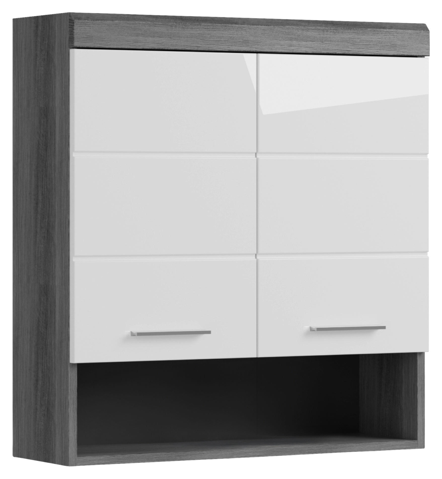 HÄNGESCHRANK 74/79/24 cm  - Chromfarben/Weiß Hochglanz, MODERN, Holzwerkstoff/Kunststoff (74/79/24cm) - MID.YOU