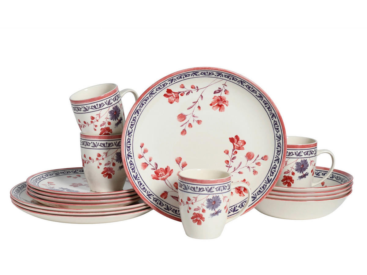 KOMBISERVICE Multicolor Cottage 16-teilig 4 Personen  - Multicolor, Basics, Keramik - Creatable