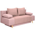 SCHLAFSOFA  in Cord, Velours Rosa  - Buchefarben/Creme, KONVENTIONELL, Holz/Textil (191/92/89cm) - Carryhome