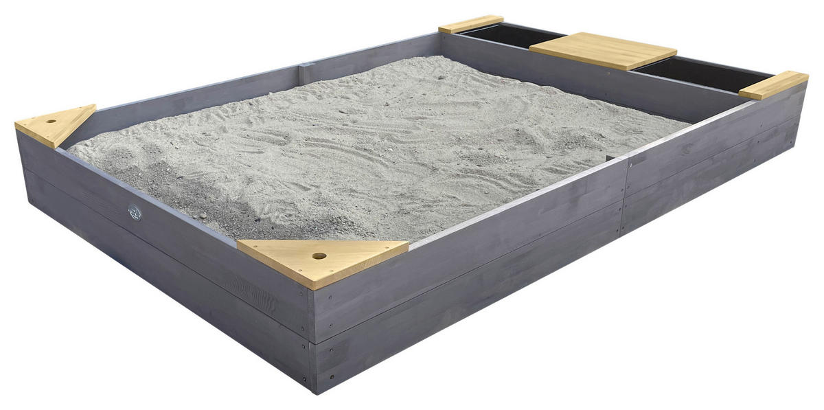 SANDKASTEN  - Braun/Grau, KONVENTIONELL, Holz (115/21,8/180cm) - Ambia Garden