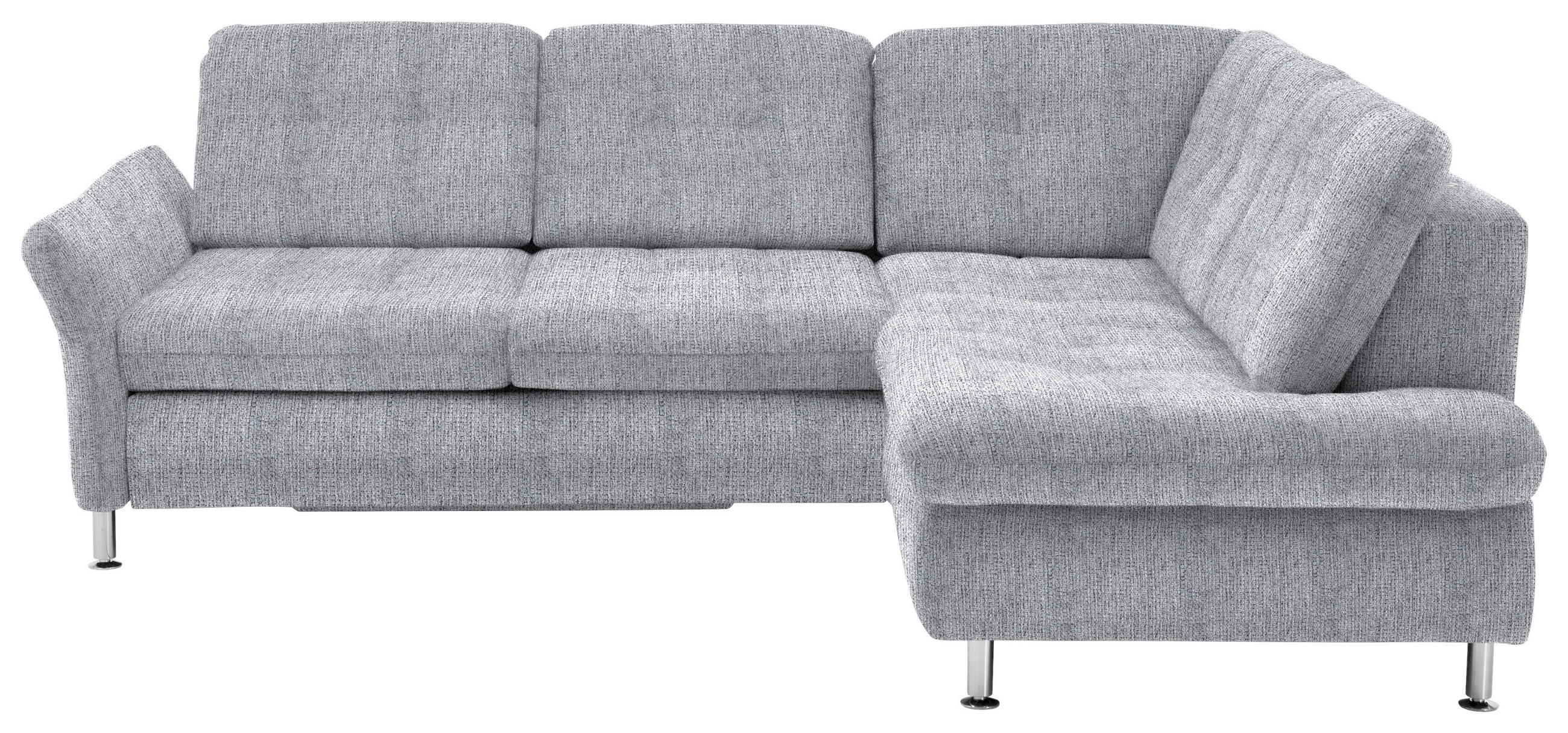 ECKSOFA in Webstoff Alufarben  - Chromfarben/Alufarben, Konventionell, Textil/Metall (242/210cm) - Beldomo Style