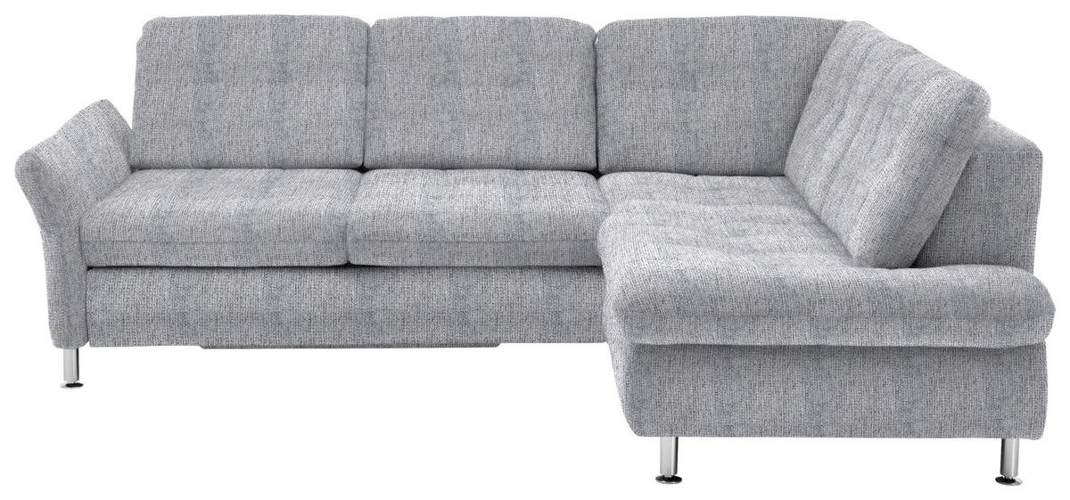 ECKSOFA in Webstoff Alufarben  - Chromfarben/Alufarben, Konventionell, Textil/Metall (242/210cm) - Beldomo Style