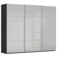 SCHWEBETÜRENSCHRANK  in Grau, Schwarz  - Alufarben/Schwarz, KONVENTIONELL, Glas/Holzwerkstoff (242/223/68cm) - Novel