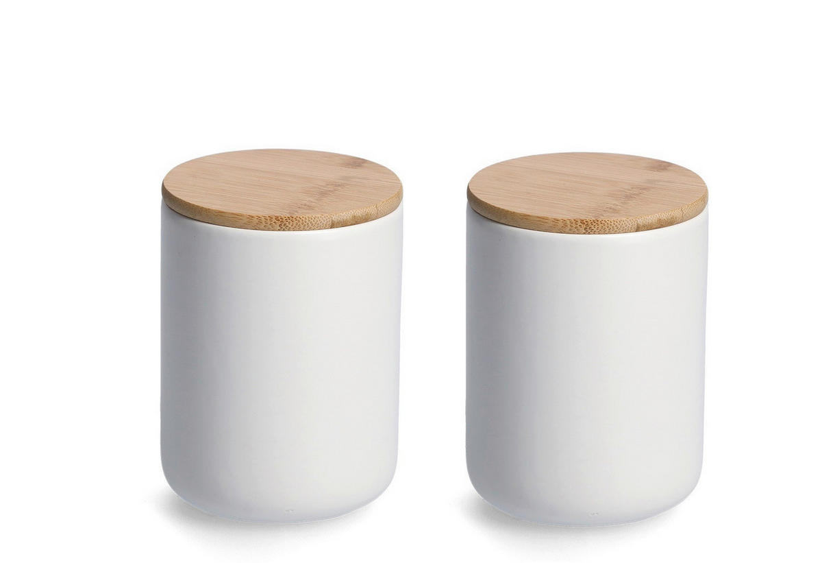 VORRATSDOSENSET  - Weiß, Basics, Keramik (25,5/25,5/15cm) - Zeller Present
