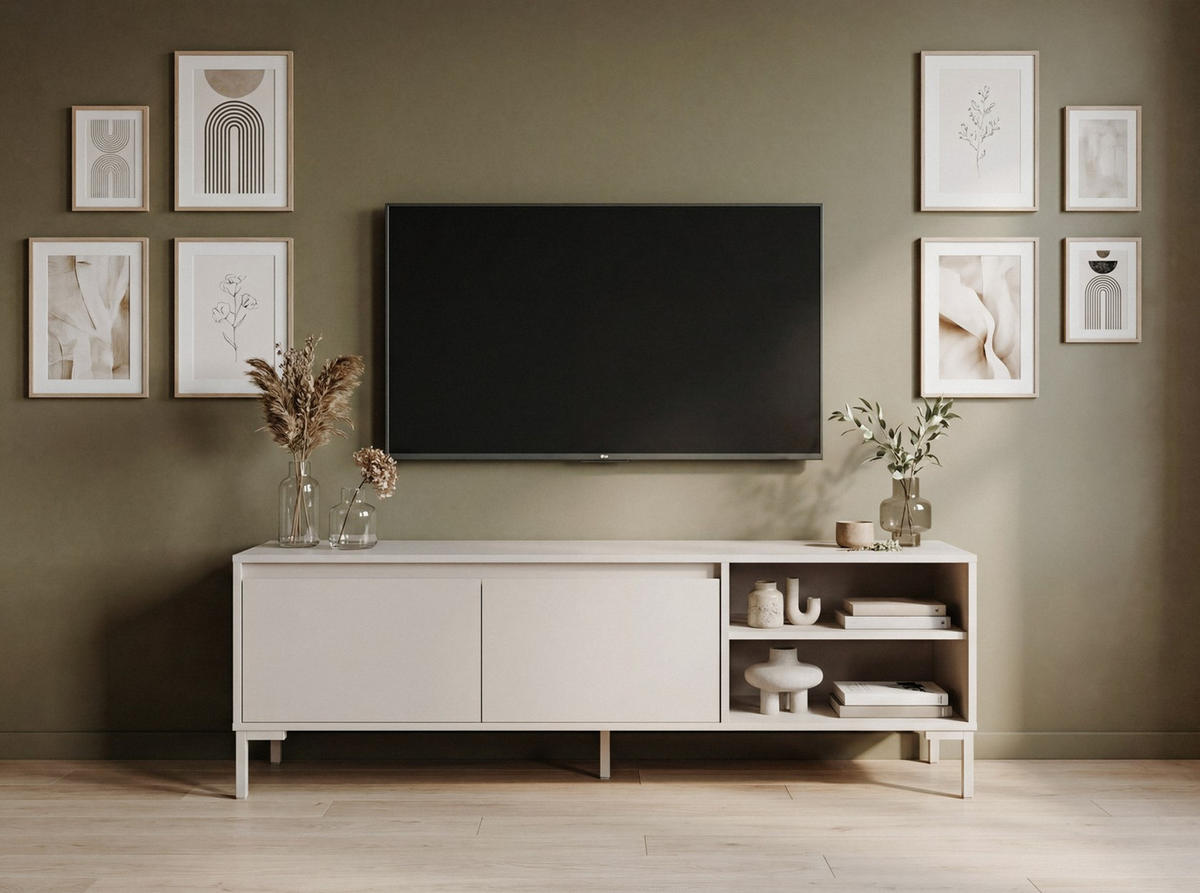 TV-ELEMENT  - Kaschmir, Design, Holzwerkstoff/Metall (150/49/40cm) - MID.YOU