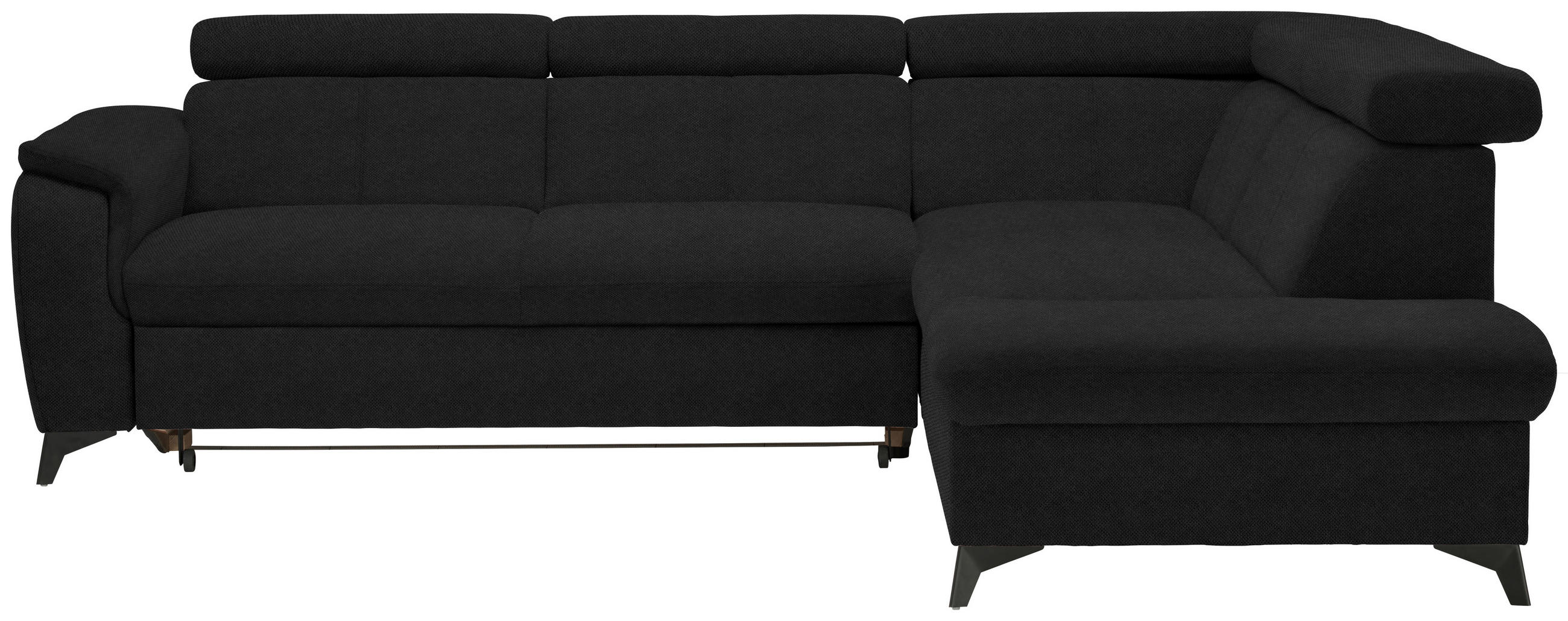 ECKSOFA in Webstoff Schwarz  - Schwarz, Design, Textil/Metall (260/203cm) - Stylife