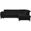 ECKSOFA in Webstoff Schwarz  - Schwarz, Design, Textil/Metall (260/203cm) - Stylife
