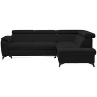 ECKSOFA in Webstoff Schwarz  - Schwarz, Design, Textil/Metall (260/203cm) - Stylife