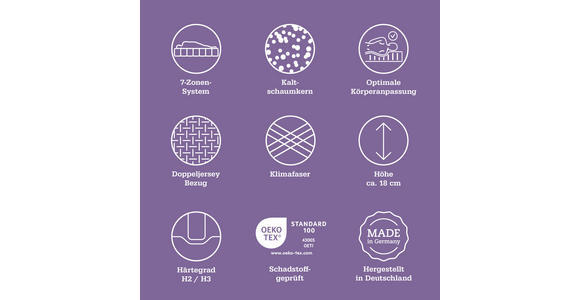 KALTSCHAUMMATRATZE 80/200 cm Höhe ca. 18 cm  - Weiß, Basics, Textil (80/200cm) - Sleeptex