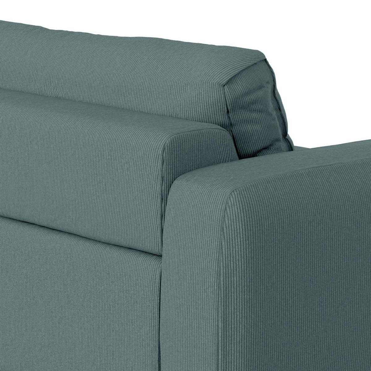BIGSOFA in Cord Blaugrau  - Blaugrau/Schwarz, Modern, Kunststoff/Textil (264/84/125cm) - Trendmanufaktur