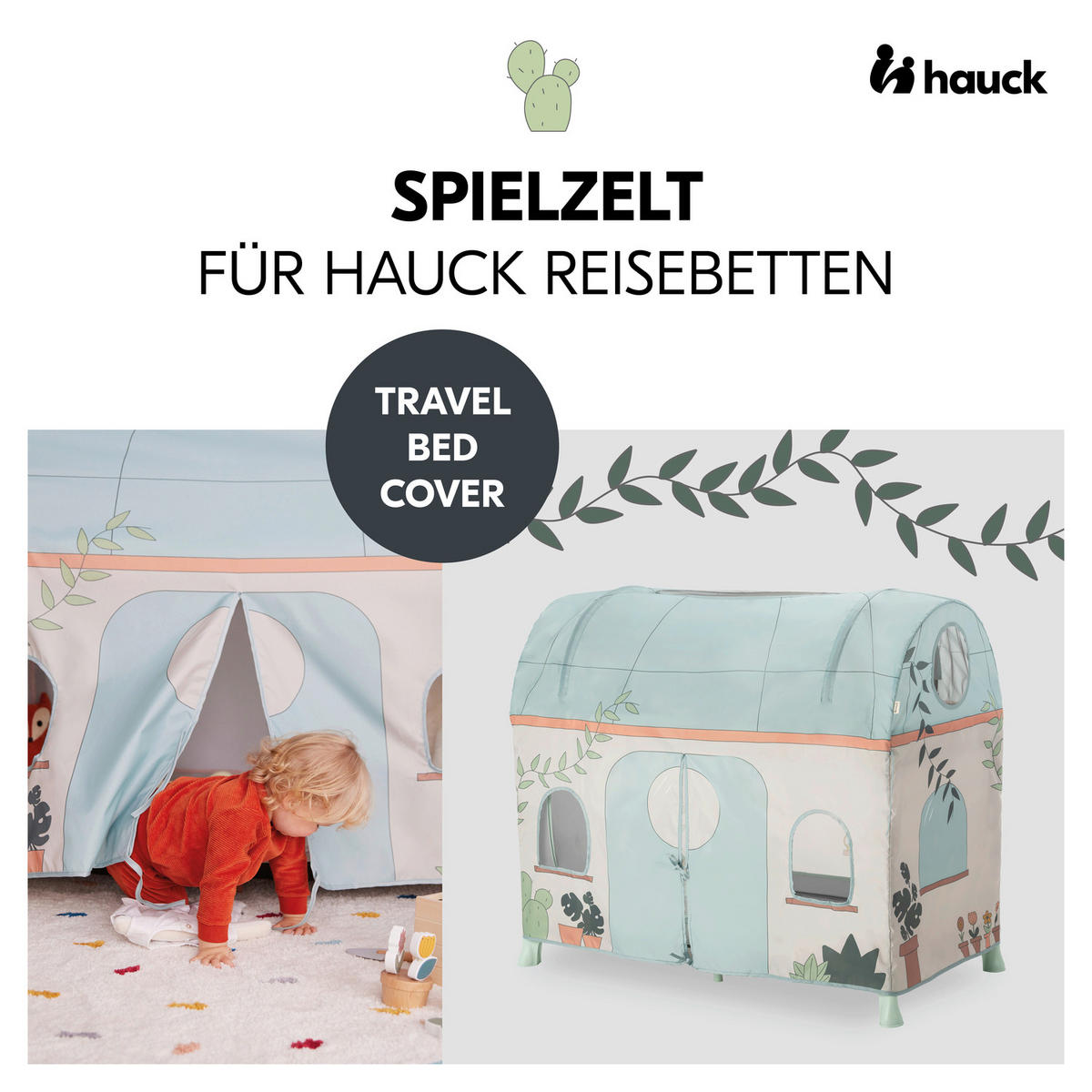 REISEBETT-SPIELZELT - Türkis, Basics, Textil (68/98/130cm) - Hauck